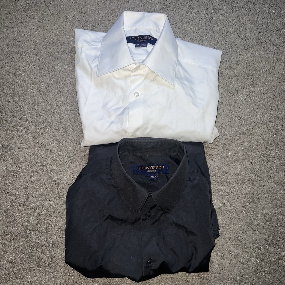 Lot Of 2 Louis Vuitton Uniformes Black/White Cotton Men Sz 37